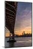 Bay Bridge from Treasure Island at sunset with colorful clouds over San Francisco skyline-David Chang-Mounted Photographic Print