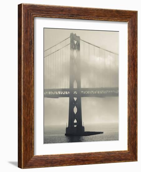 Bay Bridge in Fog, Embarcadero, San Francisco, California, Usa-Walter Bibikow-Framed Photographic Print