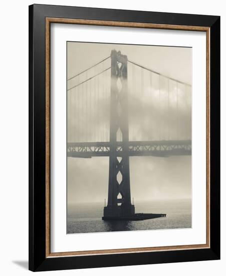 Bay Bridge in Fog, Embarcadero, San Francisco, California, Usa-Walter Bibikow-Framed Photographic Print