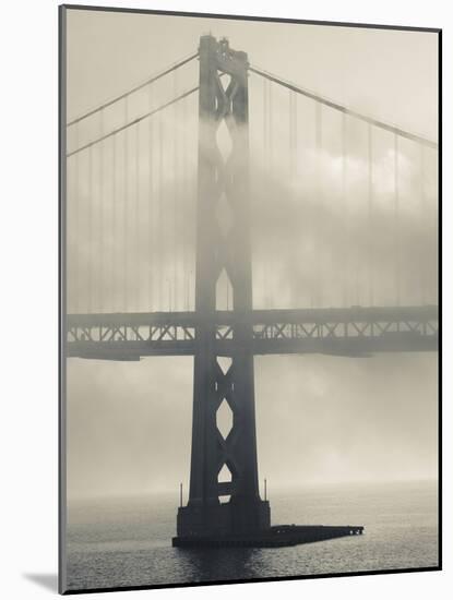 Bay Bridge in Fog, Embarcadero, San Francisco, California, Usa-Walter Bibikow-Mounted Photographic Print