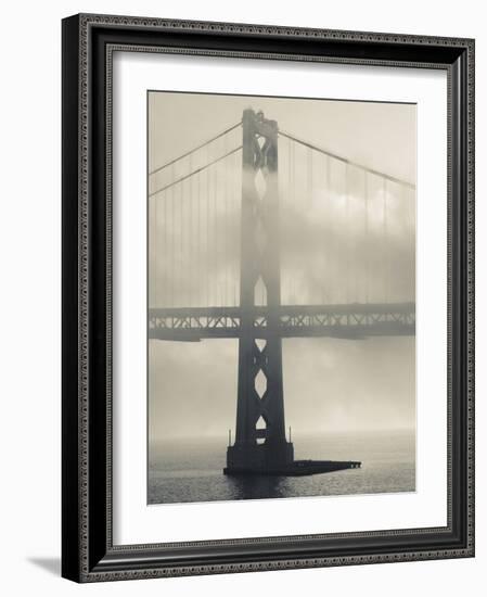 Bay Bridge in Fog, Embarcadero, San Francisco, California, Usa-Walter Bibikow-Framed Photographic Print