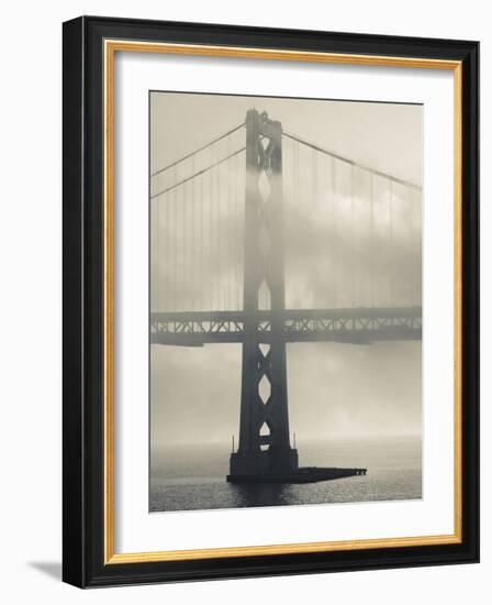 Bay Bridge in Fog, Embarcadero, San Francisco, California, Usa-Walter Bibikow-Framed Photographic Print