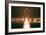 Bay Bridge Night Head On View in Peach, San Francisco-Vincent James-Framed Photographic Print