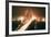 Bay Bridge Night Side View in Peach, San Francisco-Vincent James-Framed Photographic Print