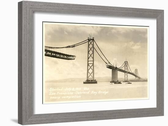Bay Bridge under Construction-null-Framed Art Print