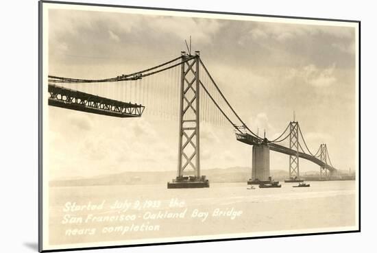 Bay Bridge under Construction-null-Mounted Art Print