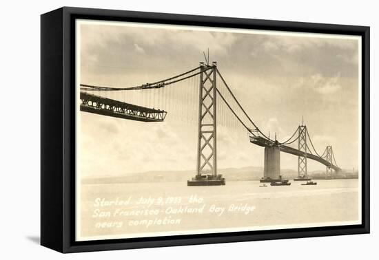 Bay Bridge under Construction-null-Framed Stretched Canvas