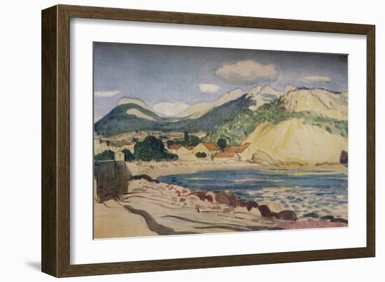 'Bay in the South of France', 1931-Derwent Lees-Framed Giclee Print