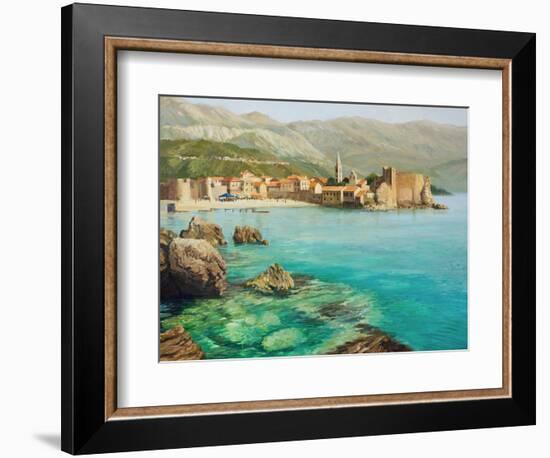 Bay Near Old Budva-kirilstanchev-Framed Art Print