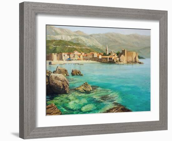 Bay Near Old Budva-kirilstanchev-Framed Art Print