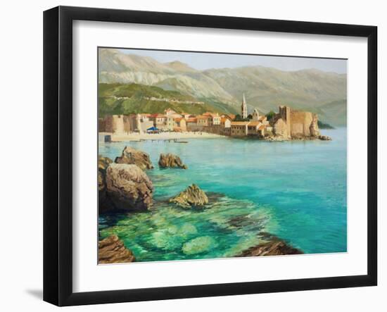 Bay Near Old Budva-kirilstanchev-Framed Art Print