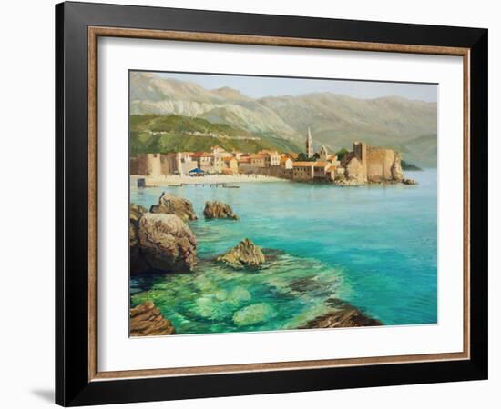 Bay Near Old Budva-kirilstanchev-Framed Art Print