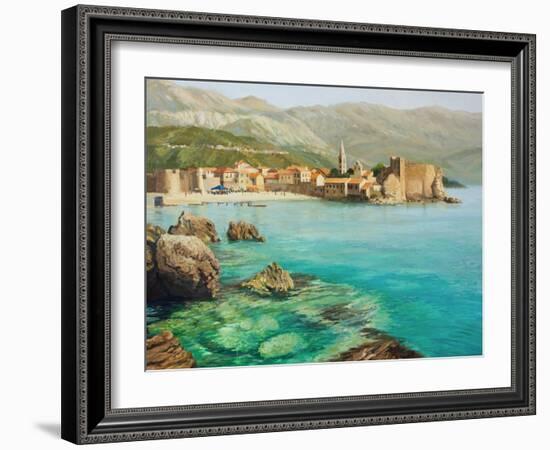 Bay Near Old Budva-kirilstanchev-Framed Art Print