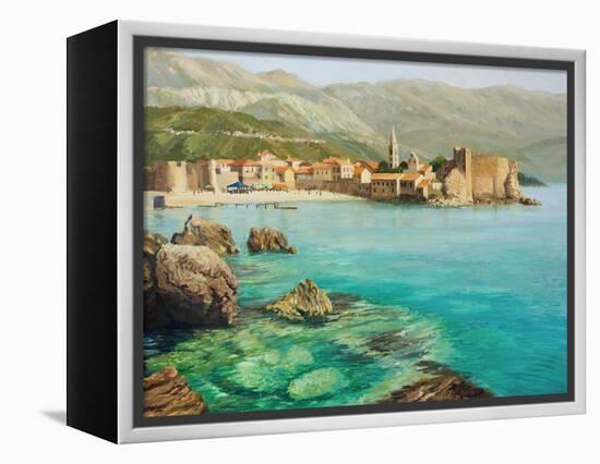 Bay Near Old Budva-kirilstanchev-Framed Stretched Canvas