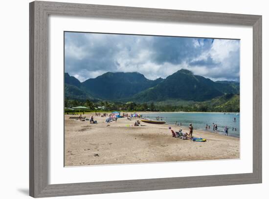 Bay of Hanalai on the Island of Kauai, Hawaii, United States of America, Pacific-Michael Runkel-Framed Photographic Print