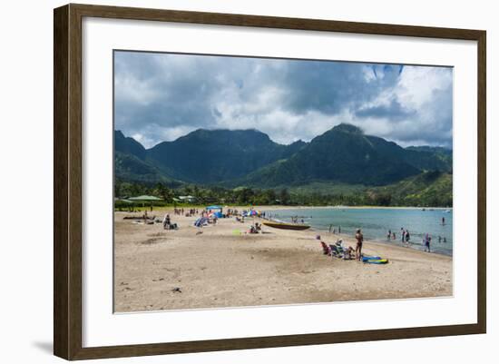 Bay of Hanalai on the Island of Kauai, Hawaii, United States of America, Pacific-Michael Runkel-Framed Photographic Print