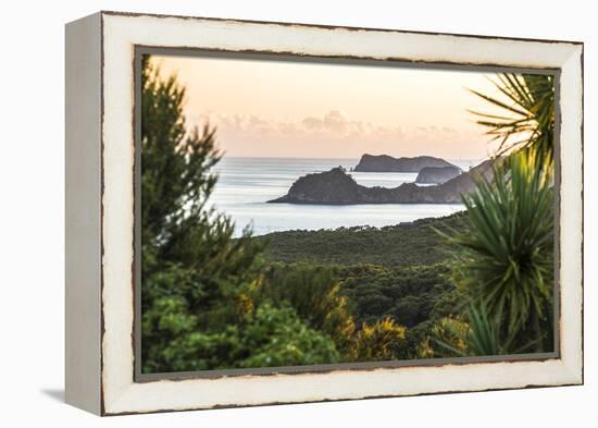 Bay of Islands Coastline at Sunrise, Seen from Russell, Northland Region, North Island, New Zealand-Matthew Williams-Ellis-Framed Premier Image Canvas
