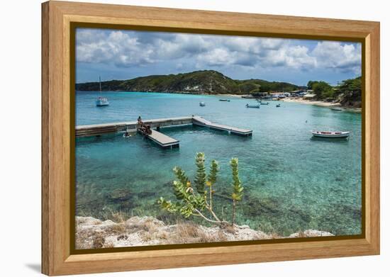 Bay of Kleine St. Michel in Curacao, ABC Islands, Netherlands Antilles, Caribbean, Central America-Michael Runkel-Framed Premier Image Canvas