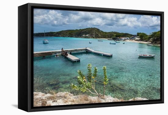 Bay of Kleine St. Michel in Curacao, ABC Islands, Netherlands Antilles, Caribbean, Central America-Michael Runkel-Framed Premier Image Canvas