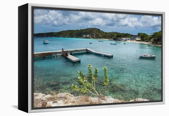 Bay of Kleine St. Michel in Curacao, ABC Islands, Netherlands Antilles, Caribbean, Central America-Michael Runkel-Framed Premier Image Canvas