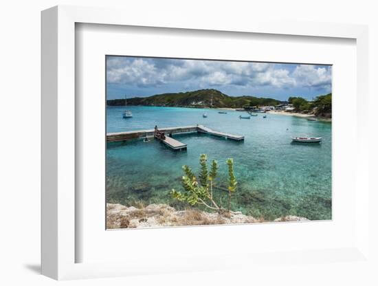 Bay of Kleine St. Michel in Curacao, ABC Islands, Netherlands Antilles, Caribbean, Central America-Michael Runkel-Framed Photographic Print