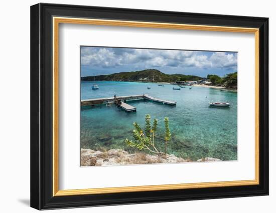 Bay of Kleine St. Michel in Curacao, ABC Islands, Netherlands Antilles, Caribbean, Central America-Michael Runkel-Framed Photographic Print