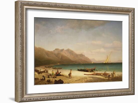 Bay of Salerno, 1858-Albert Bierstadt-Framed Giclee Print