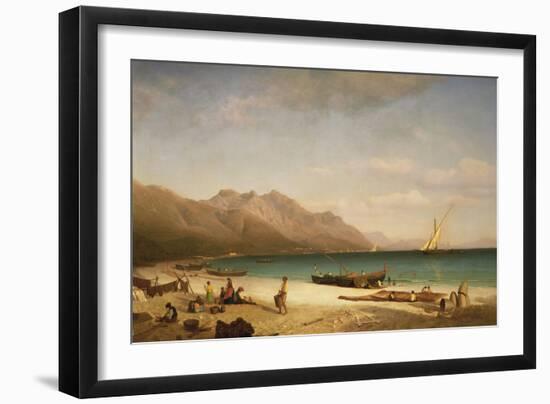 Bay of Salerno, 1858-Albert Bierstadt-Framed Giclee Print