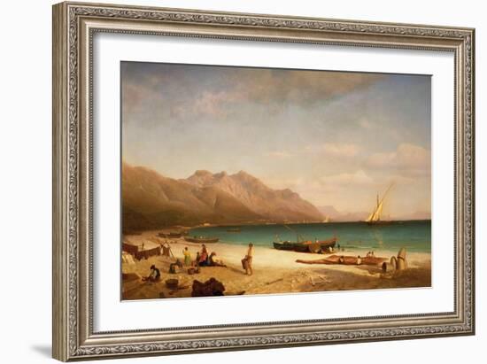 Bay of Salerno. 1858-Albert Bierstadt-Framed Giclee Print