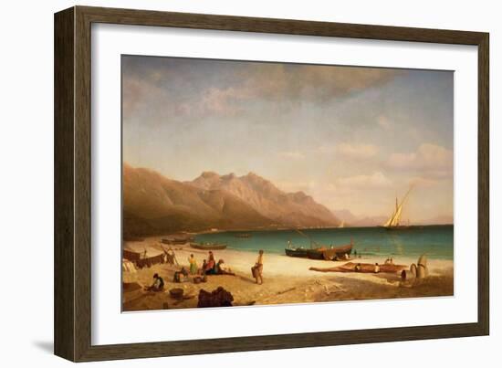 Bay of Salerno. 1858-Albert Bierstadt-Framed Giclee Print