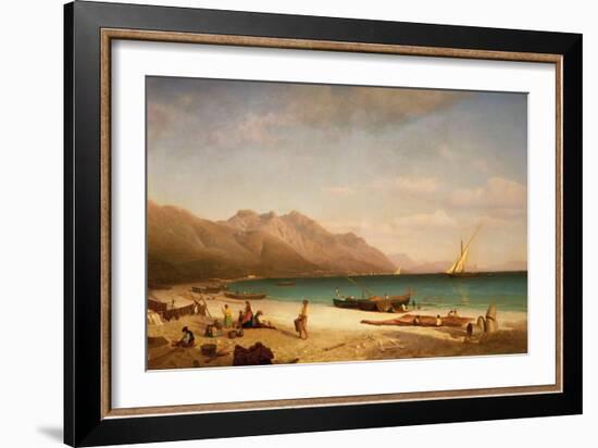 Bay of Salerno. 1858-Albert Bierstadt-Framed Giclee Print