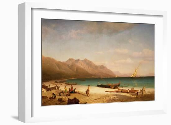 Bay of Salerno. 1858-Albert Bierstadt-Framed Giclee Print