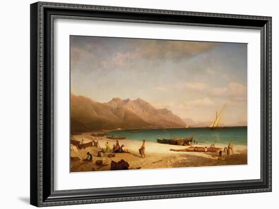 Bay of Salerno. 1858-Albert Bierstadt-Framed Giclee Print