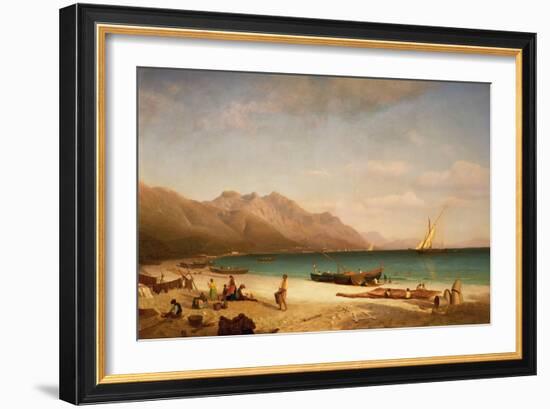 Bay of Salerno. 1858-Albert Bierstadt-Framed Giclee Print