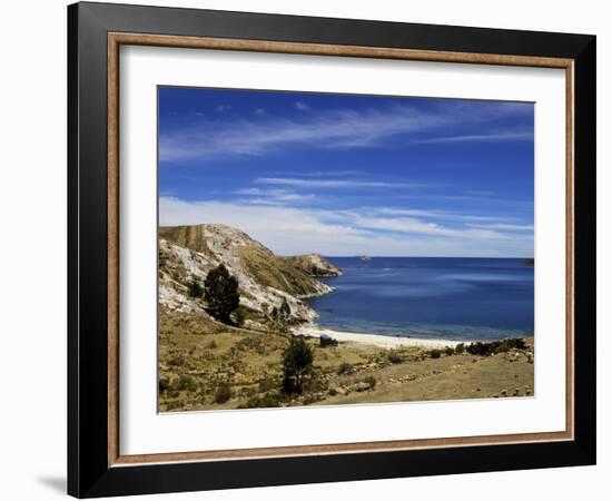 Bay on Isla del Sol, Lake Titicaca, Bolivia, South America-Simon Montgomery-Framed Photographic Print