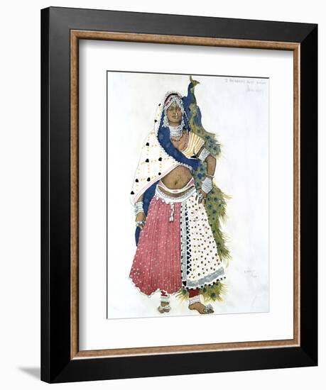 Bayadere with Peacock, Ballet Costume Design, 1911-Leon Bakst-Framed Giclee Print