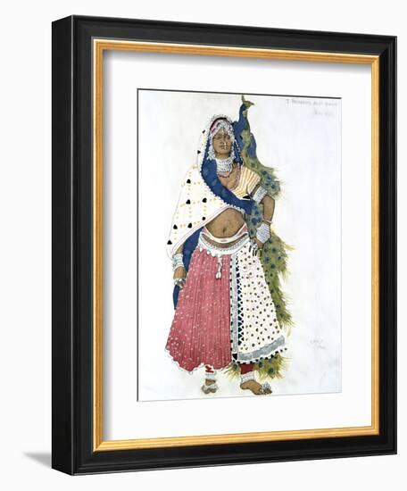 Bayadere with Peacock, Ballet Costume Design, 1911-Leon Bakst-Framed Giclee Print