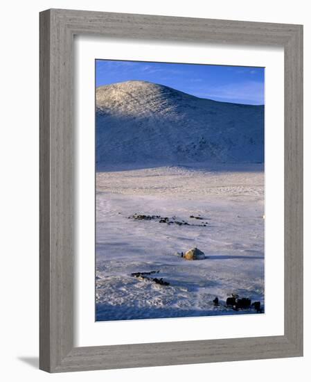 Bayan-Olgii Province, Yurts in Winter, Mongolia-Paul Harris-Framed Photographic Print