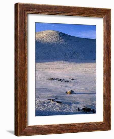 Bayan-Olgii Province, Yurts in Winter, Mongolia-Paul Harris-Framed Photographic Print