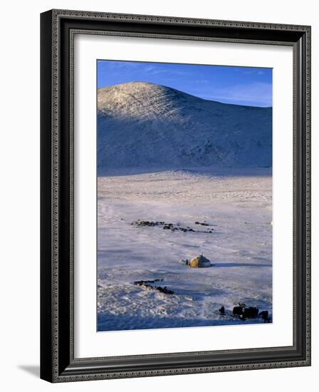 Bayan-Olgii Province, Yurts in Winter, Mongolia-Paul Harris-Framed Photographic Print