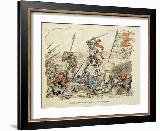 Bayard Defends Alone the Garigliano Bridge-Paul de Semant-Framed Art Print