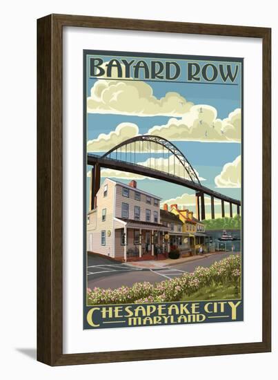 Bayard Row - Chesapeake City, Maryland-Lantern Press-Framed Art Print