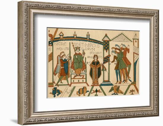 Bayeux Tapestry: Harold is Crowned King of England-null-Framed Photographic Print