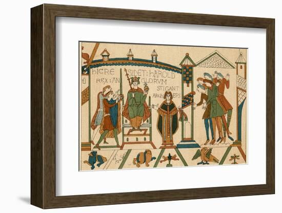 Bayeux Tapestry: Harold is Crowned King of England-null-Framed Photographic Print