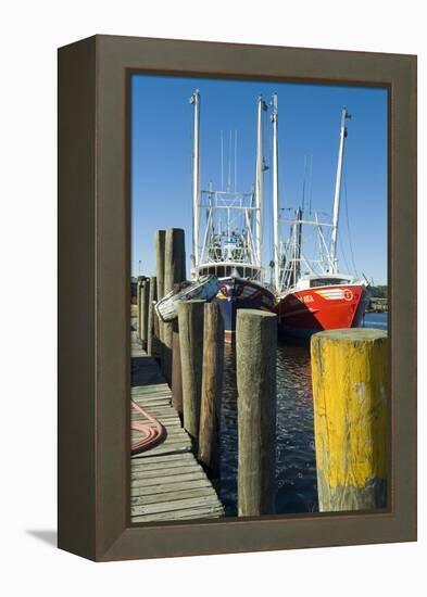 Bayou La Batre, Alabama - Jetty and Fishing Boats-Natalie Tepper-Framed Stretched Canvas