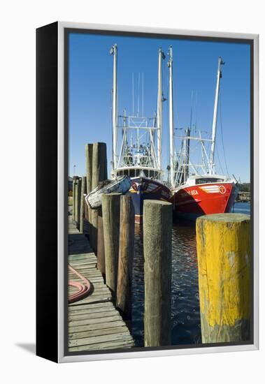 Bayou La Batre, Alabama - Jetty and Fishing Boats-Natalie Tepper-Framed Stretched Canvas