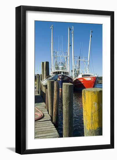 Bayou La Batre, Alabama - Jetty and Fishing Boats-Natalie Tepper-Framed Photo