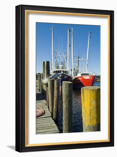 Bayou La Batre, Alabama - Jetty and Fishing Boats-Natalie Tepper-Framed Photo