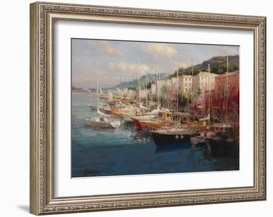 Bayside Harbor III-Furtesen-Framed Art Print