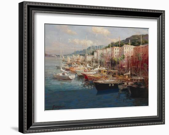 Bayside Harbor III-Furtesen-Framed Art Print